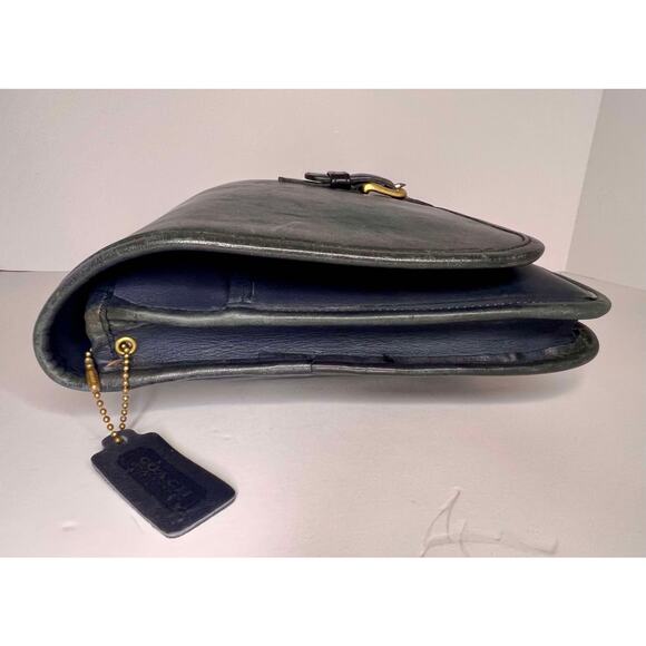 Coach Navy Bonnie Cashin Era Leather Buckled Clutch High, NYC Made - Picture 14 of 16